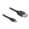 Delock - USB-Kabel - Micro-USB Typ B (M) umkehrbar zu USB (W) umkehrbar - USB 2.0 - 5 m - easy USB - Schwarz