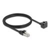 Delock Netzwerk Verlängerungskabel RJ45 Stecker zu RJ45 Buchse 90 grad gewinkelt Cat.6 F / UTP 1 m schwarz