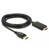 Kabel Displayport 1.2 Stecker > HDMI-A Stecker 3 m schwarz 4K Delock