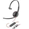 Poly Blackwire 3210 - Blackwire 3200 Series - Headset - On-Ear - kabelgebunden - USB-C - Schwarz - Zertifiziert für Skype für Unternehmen, Cisco Jabber Certified, Avaya Certified, UC-zertifiziert