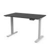 EFloat Go 2.0 Sit / Stand T-Foot Style Table with 737mm x 1473mm Black Laminate Surface and T-Foot Style Silver Base
