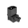 Delock Netzadapter IEC 60320 - C14 auf C5, Stecker / Buchse, 2,5 A, 90 grad gewinkelt