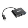Eaton Tripp Lite Series USB C to HDMI Adapter w / USB-A Hub and PD Charging - USB 3.1, Thunderbolt 3 Compatible, 4K x 2K @ 30 Hz, Black USB Type C, USB-C - Dockingstation - USB-C 3.1 / Thunderbolt 3 - HDMI