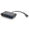 C2G USB C Ethernet and 3 Port USB Hub Black - Hub - 3 Ports - Netzwerkadapter - USB-C - Gigabit Ethernet x 1 + USB 3.0 x 3 - Schwarz