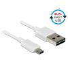 Delock - USB-Kabel - Micro-USB Typ B (M) zu USB (M) - USB 2.0 - 20 cm - umkehrbarer A-Stecker, umkehrbarer mikro B-Stecker - weiß