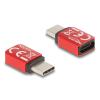 Delock - USB-Adapter - 24 pin USB-C (M) zu 24 pin USB-C (W) - 48 V - 5 A - Data Blocker, USB-Stromversorgung (240 W) - Rot