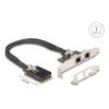 Delock Mini PCIe I / O PCIe full size 2 x RJ45 Gigabit LAN