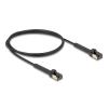 Delock - Patch-Kabel - RJ-45 (M) zu RJ-45 (M) - 1 m - 3.8 mm - U / FTP - CAT 8.1 - halogenfrei, 40-Gigabit-Ethernet, verstellbare winkelverbindungsstücke an jedem Ende, schmal - Schwarz
