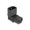 Delock Netzadapter IEC 60320 - C14 auf C13, Stecker / Buchse, 10 A, 90 grad gewinkelt