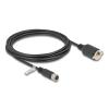 Delock M12 Kabel D-kodiert 4 Pin Buchse zu RJ45 Buchse zum Einbau Cat.5e FTP 3 m schwarz