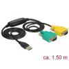 Delock Adapter USB 2.0 Typ-A > 2 x Seriell DB9 RS-232