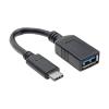 Tripp Lite USB Type-C to USB Type-A Adapter Cable, M / F, 3.1, Gen 1, 5 Gbps, USB-IF, 6 in. - Thunderbolt 3 - USB-Adapter - 24 pin USB-C (M) zu USB Typ A (W) - Thunderbolt 3 / USB / USB 2.0 / USB 3.0 / USB 3.1 Gen 1 - 15.2 cm - Schwarz