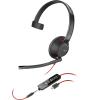 Poly Blackwire C5210 - Blackwire 5200 series - Headset - On-Ear - kabelgebunden - aktive Rauschunterdrückung - 3,5 mm Stecker, USB-C - Schwarz - Zertifiziert für Skype für Unternehmen, Zertifiziert für Microsoft Teams, Avaya Certified, Cisco Jabber C