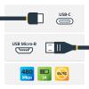 StarTech.com 2m USB-C Micro-B Kabel - USB 2.0 - USB-C auf Micro USB Ladekabel - USB 2.0 Typ C zu Micro B Kabel - Thunderbolt 3 kompatibel - USB-Kabel - 24 pin USB-C (M) zu Micro-USB Typ B (M) - USB 2.0 - 2 m - Schwarz