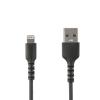 StarTech.com 2m USB-A auf Lightning-Kabel - Hochbelastbare, robuste Aramidfaser - USB Typ-A auf Lightningkabel - Lade- / Synchronisationskabel - Apple MFi-zertifiziert iPad / iPhone 12 - Schwarz (RUSBLTMM2MB) - Lightning-Kabel - USB männlich gerade zu Li