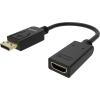 VISION Professional installationstauglicher Adapter DisplayPort zu HDMI - 30 JAHRE GARANTIE - 4K 60 Hz - DP v1.3 - Gold-Steckverbinder - HDMI 2.0 - Keine Konvertierung von HDMI zu DP - Hotplug - DP (M) zu HDMI (F) - Außendurchmesser 5,5 mm - 30 AWG -