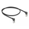 Delock - Netzwerkkabel - RJ-45 (M) nach oben angewinkelt zu RJ-45 (M) nach oben angewinkelt - 50 cm - 4.5 mm - S / FTP - CAT 6a - geschirmt, halogenfrei - Schwarz