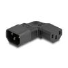 Delock Netzadapter IEC 60320 - C14 auf C13, Stecker / Buchse, 10 A, 90 grad links / rechts gewinkelt