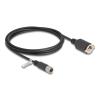 Delock M12 Kabel X-kodiert 8 Pin Buchse zu RJ45 Buchse zum Einbau Cat.6A S / FTP 2 m schwarz