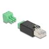 Delock RJ45 Stecker zu Terminalblock Adapter 3 Pin 2-teilig