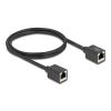 Delock - Netzwerkkabel - RJ-45 (W) zu RJ-45 (W) - 1 m - 6 mm - S / FTP - CAT 6a - halogenfrei - Schwarz