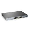 Zyxel GS1350-26HP - Switch - Smart - 24 x 10 / 100 / 1000 (PoE+) + 2 x Combo Gigabit SFP (Uplink) - Desktop, an Rack montierbar - PoE+ (375 W)