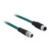 Delock Netzwerkkabel M12 8 Pin X-kodiert Stecker zu Buchse PUR (TPU) 2 m