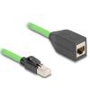 Delock - Patch-Verlängerungskabel - RJ-45 (M) zu RJ-45 (W) - 5 m - 6.8 mm - SF / UTP - CAT 6a - ohne Haken - grün