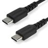 StarTech.com 2m USB-C Ladekabel - Langlebiges USB 2.0 Typ C zu USB C Datenübertragungs- / Schnellladekabel - TPE Mantel Aramidfaser M / M 60W Schwarz - Samsung S10 S20 iPad Pro MS Surface (RUSB2AC2MB) - USB-Kabel - 24 pin USB-C (M) gerade zu 24 pin USB-C