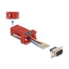 Delock Assembly Kit - Serieller Adapter - DB-9 (M) schraubbar zu RJ-12 (6-polig) (W) - einzeln zuweisbare serielle Schnittstelle - Rot