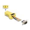 Delock Assembly Kit - Serieller Adapter - DB-9 (M) schraubbar zu RJ-45 (W) - CAT 5 / 5e / 6 - einzeln zuweisbare serielle Schnittstelle - Gelb