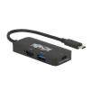 Eaton Tripp Lite Series USB C Multiport Adapter - HDMI 4K @ 60 Hz, 4:4:4, HDR, USB-A, USB-C PD 3.0 Charging (100W), Black - Video- / Audio-Adapter - 24 pin USB-C männlich umkehrbar zu HDMI, USB Typ A, 24 pin USB-C weiblich - 15.2 cm - Schwarz - 4K Un