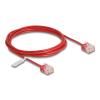 Delock RJ45 Netzwerkkabel Cat.6 UTP Ultra Slim 2 m rot mit kurzen Steckern