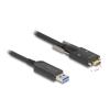 Delock - USB-Kabel - USB Typ A (M) zu 24 pin USB-C (M) schraubbar - USB 2.0 - 10 m - bis zu 10 Gbps Datentransferrate, Active Optical Cable (AOC) - Schwarz