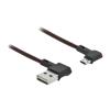 Delock EASY-USB 2.0 Kabel Typ-A Stecker zu USB Type-C Stecker gewinkelt links / rechts 1 m schwarz