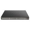 D-Link DGS 2000-52MP - Switch - L3 - managed - 48 x 10 / 100 / 1000 (PoE+) + 4 x Fast Ethernet / Gigabit SFP, kombiniert - an Rack montierbar - PoE+ (370 W)