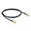Delock Antennenkabel RP-SMA Stecker zu RP-SMA Buchse LMR / CFD100 1 m low loss