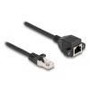 Delock - Netzwerkverlängerungskabel - RJ-50 (M) zu RJ-50 (W) - 25 cm - S / FTP - ohne Haken - Schwarz