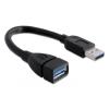 Delock - USB-Verlängerungskabel - USB Typ A (M) zu USB Typ A (W) - USB 3.0 - 15 cm - Schwarz