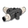 Delock M12 T-Splitter A-kodiert 4 Pin 1 x Stecker zu 2 x Stecker Parallelschaltung