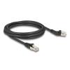 Delock RJ45 Netzwerkkabel Cat.6A S / FTP Stecker 45 grad nach links gewinkelt zu Stecker gerade 2 m schwarz