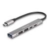Delock 4 Port Slim USB-C Hub mit 1 x USB 10 Gbps Typ-A + 2 x USB 2.0 Typ-A + 1 x USB 2.0 USB-C und PD 95 W