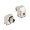 Delock M12 Adapter X-kodiert 8 Pin Buchse zu RJ45 Buchse Cat.6A STP Metall