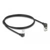 Delock - Netzwerkkabel - RJ-45 (M) nach oben angewinkelt zu RJ-45 (M) nach unten abgewinkelt - 1 m - 4.5 mm - S / FTP - CAT 6a - geschirmt, halogenfrei - Schwarz