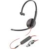 Poly Blackwire 3215 - Blackwire 3200 Series - Headset - On-Ear - kabelgebunden - 3,5 mm Stecker, USB-C - Schwarz - Zertifiziert für Skype für Unternehmen, Avaya Certified, Cisco Jabber Certified, UC-zertifiziert - Replaces Poly SKU 209750-101