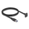 Delock USB 5 Gbps Kabel USB Typ-A Stecker gerade zu USB Micro-B Stecker 90 grad nach unten gewinkelt mit Schraubenabstand 18 mm 1 m schwarz