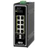 Eaton Tripp Lite series Unmanaged Industrial Gigabit Ethernet Switch 8-Port - 10 / 100 / 1000 Mbps, PoE+ 30W, 2 GbE SFP Slots, DIN Mount - Switch - unmanaged - 8 x 10 / 100 / 1000 + 2 x 1000Base-X SFP (Uplink) - an DIN-Schiene montierbar - PoE+ (240 W) -