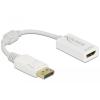 Delock Adapter DisplayPort 1.1 Stecker zu HDMI Buchse Passiv weiß