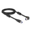 Delock USB 5 Gbps Kabel Typ-A Stecker zu Typ-B Stecker 90° rechts gewinkelt 2 m