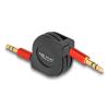 Delock - Audiokabel - 3,5 mm Stereo männlich zu 3,5 mm Stereo männlich - 90 cm - Schwarz / Rot - einziehbar
